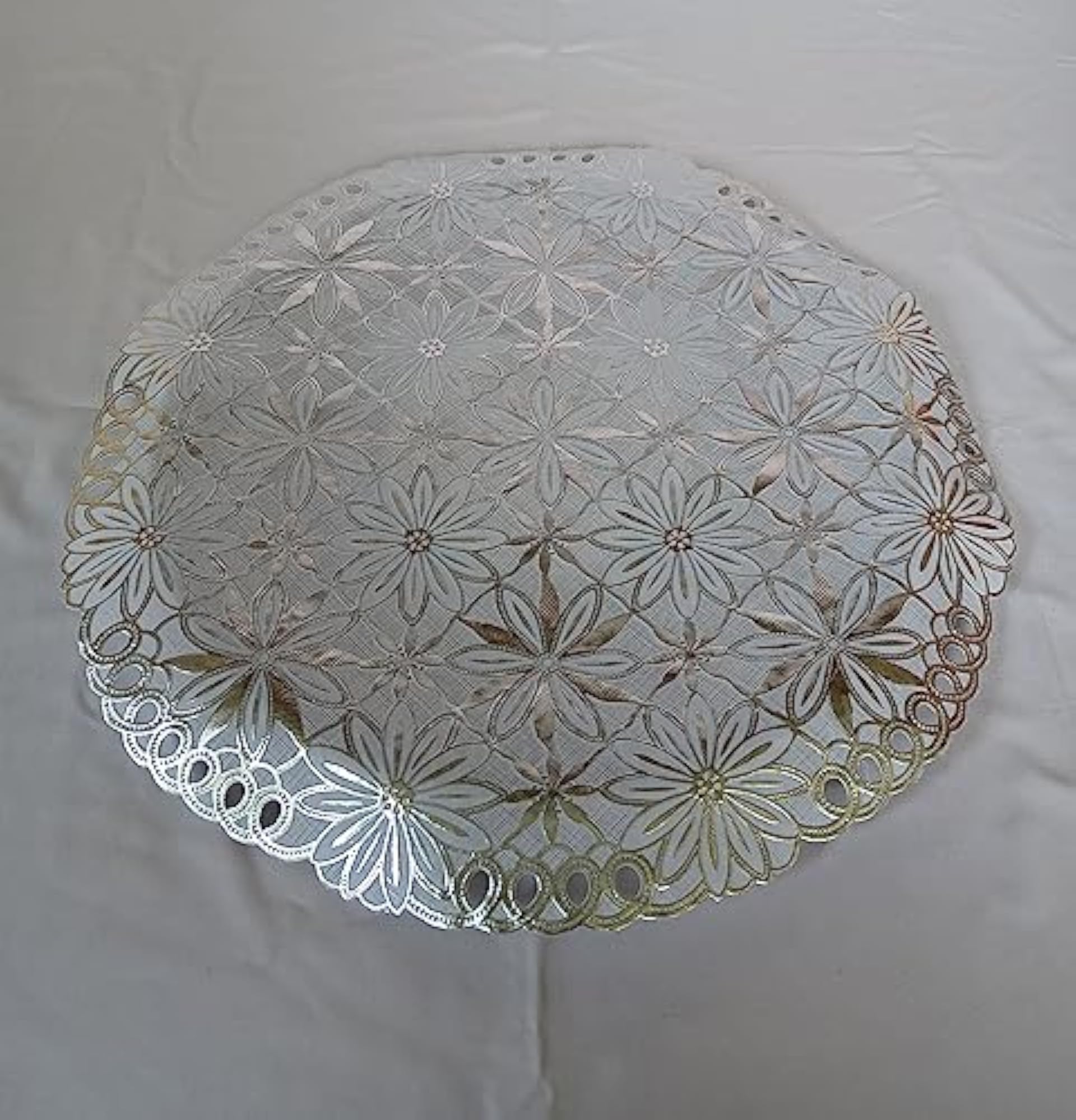 Designer Flower Design PVC Pooja Thali Cover Combo of 2