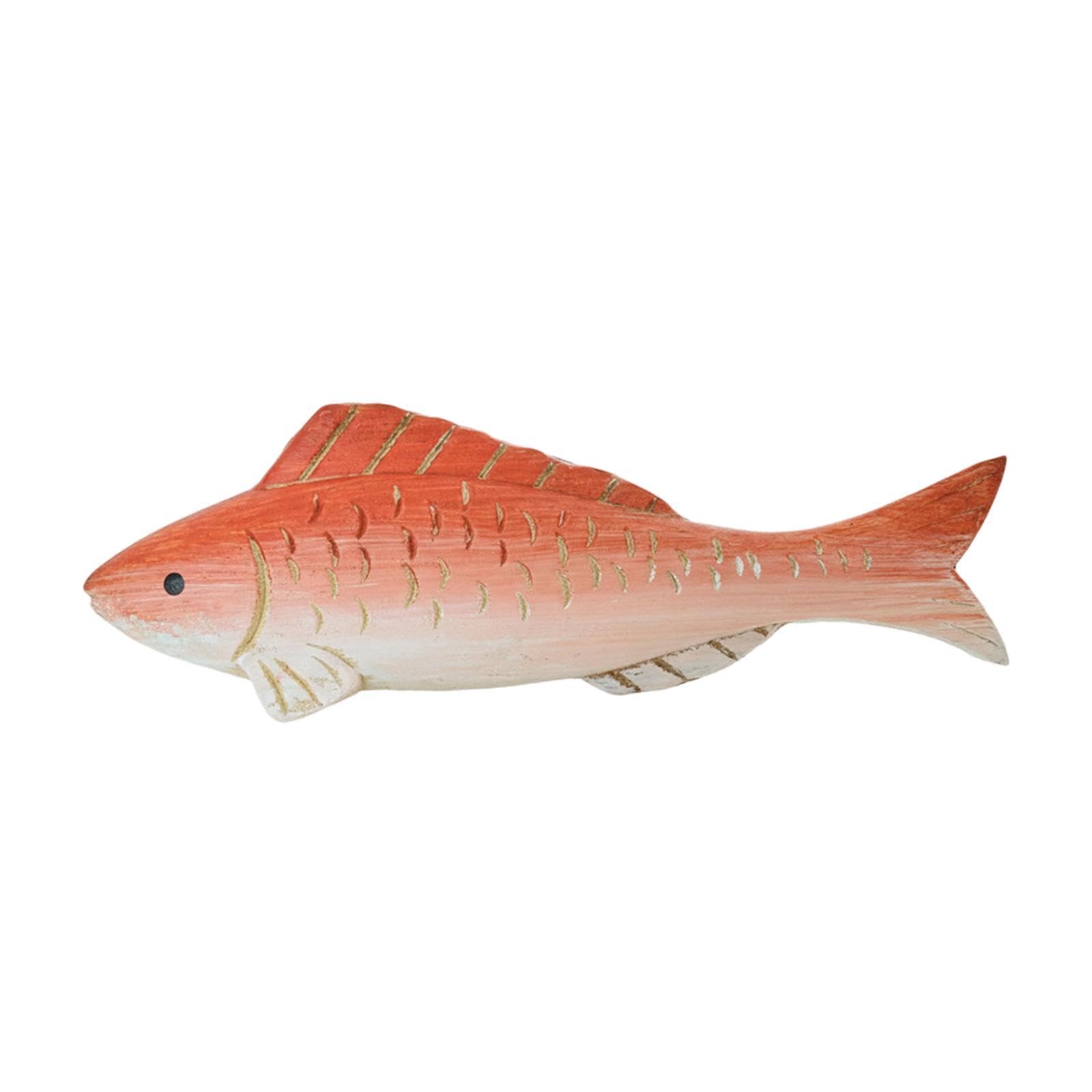Ornement de table de collection poisson en bois CLSDRZC, statue déco rouge pour salon