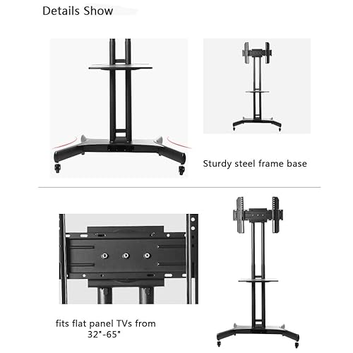 Yebdd Mobile Tv Cart Tv Floor Stand Display Tv Trolley For 32-65" Free Lifting Tv Holder With Av Shelf Camera Holder #TOP6