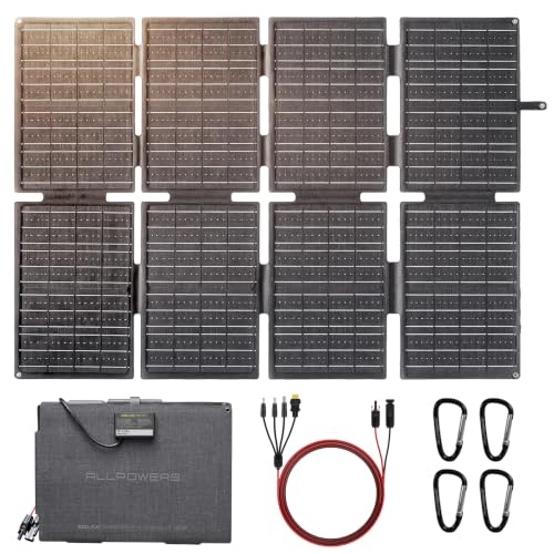 Image of ALLPOWERS SE160 160W 18V Portable Solar Panel for Power Stations, 23% High Conversion Efficiency, Foldable Solar Charger, IP68 Waterproof Solar Generator for Outdoor Camping RV Off Grid System