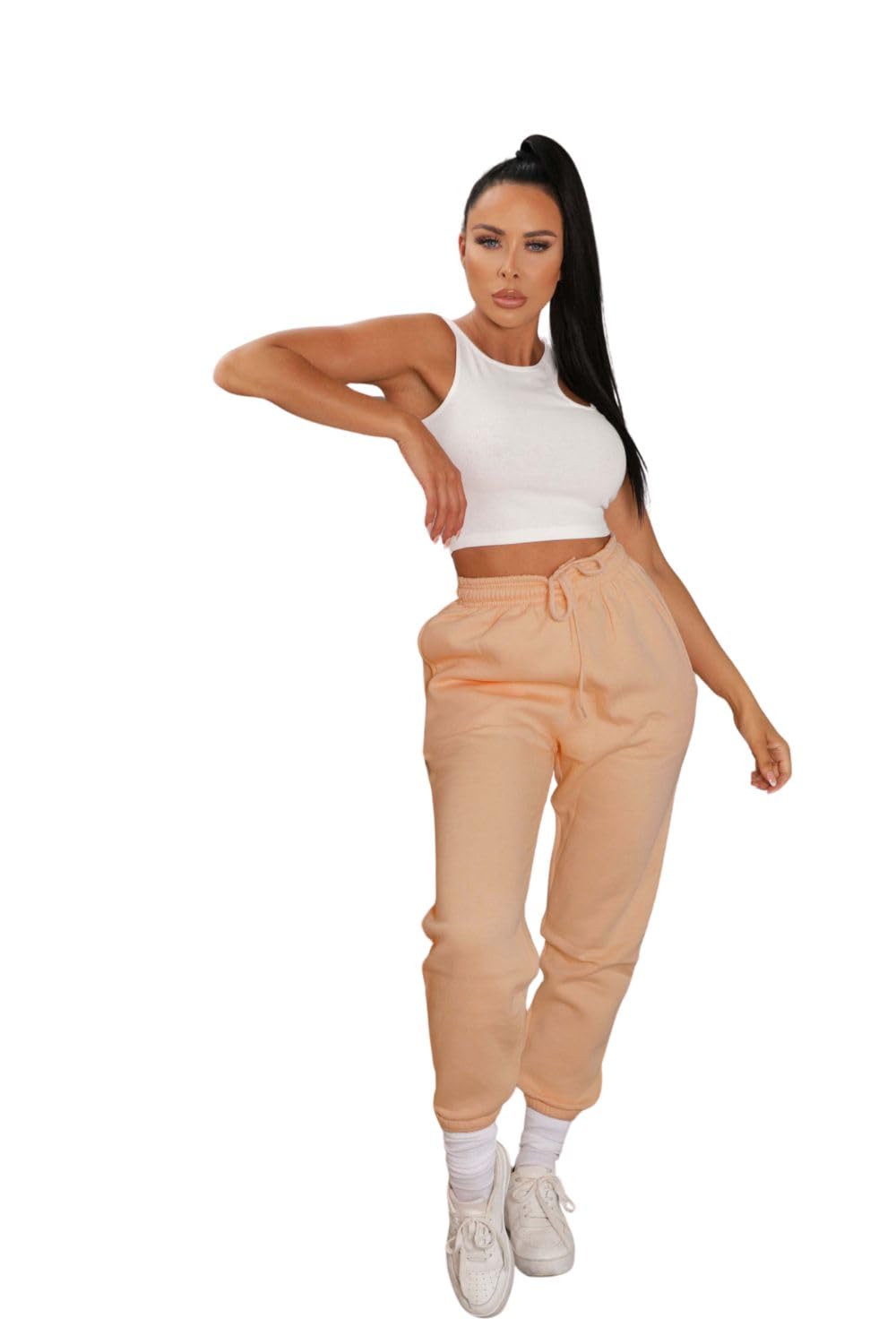 Femme Luxe Cuffed Joggers - Lizzie - 12 - Peach
