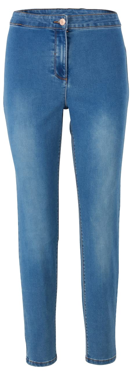 ChicWhisper Ladies Plus Size Pull On Stretch Jeggings Blue