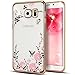 [Secret Garden] HAOTP(TM) Beauty Luxury Butterfly Floral Flower Diamonds Shiny Plating Frame Plating Bumper Soft Flexible TPU Transparent Skin Case for Samsung Galaxy NOTE 5--Swarovski (Gold/Pink)