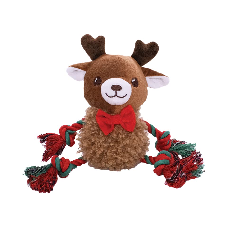 Holly & Robin Fluffy Ropee Christmas Dog Toys (Fluffy Ropee Reindeer)