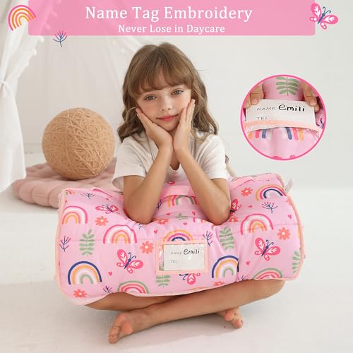 Image of Toddler Nap Mat for Preschool 50''x30'' Sleeping Mat with Removable Pillow and Minky Blanket for Kids Ages 3-7 Roll Up Soft Sleeping Bag for Boys Girls Kindergarten Daycare Sleepover