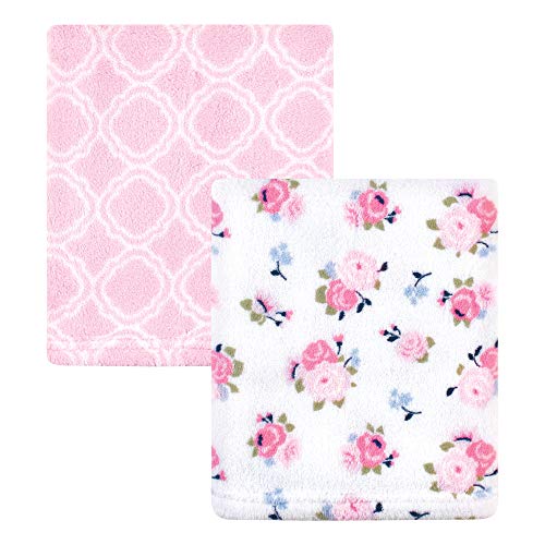 Luvable Friends Unisex Baby Coral Fleece Blanket, Floral, One Size