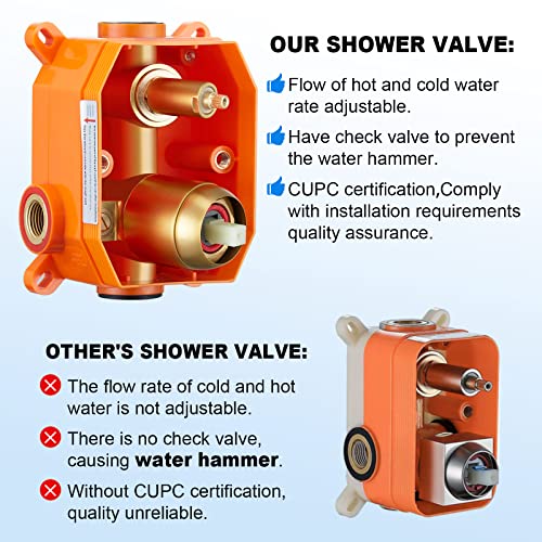 Esnbia Rain Shower System Brushed Gold,12" Shower Head With 3-Mode Handheld Shower Mixer Set, Wall Mounted Rainfall Dual Shower Fixtures, Shower Faucet Set Complete With Valve And Trim #TOP5