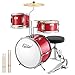 Eastar Batería Junior de 3 Piezas 14 Pulgadas, Juego de Batería para Niños con Trono, Platillo, Pedal y Baquetas, Rojo EDS-180Re