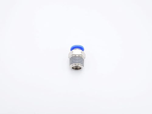 Vista 34 de Empuje para conectar conexión de tubo de 1/8" OD x 1/4" macho NPT rosca, línea de agua recta macho neumática, conectores de empuje rápido