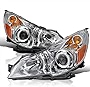 SPEC-D TUNING Chrome Housing Clear Lens Projector Headlights Compatible with 2010-2014 Subaru Legacy, 2010-2014 Subaru Outback Left + Right Pair Headlamps Assembly