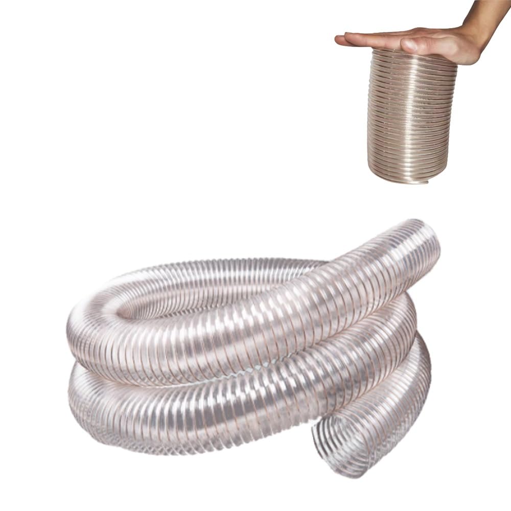 PU Flexible Aspiradora Limpieza Manguera 50 63 75 90 102 120 200 250mm Manguera En Espiral De Alto Rendimiento Longitud 3 4 5 6 8 10m(1m/3.28ft,160mm-6.3in)