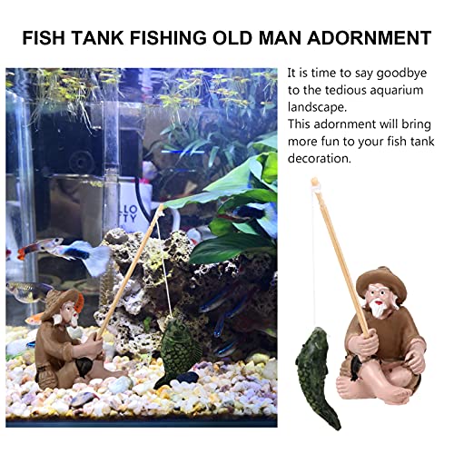 2Pcs Miniaturefishing Old Man Resin Figure Statue Chinese Mudman Sitting Garden Statue Ornament For Outdoor Pool Micro- Landscape Bonsai Garden Crafts Assorted Color, 3.8X2.5Cm #TOP5
