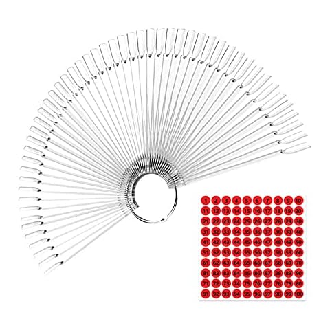 TCPENG® 50 PCS Nail Art Tips with Number Stickers, Clear Fake Nail Swatches Fan-shaped Nails Display Sticks, Nail Art Tips Color Sticks Pop Sticks Nail Display Ring for Nail Gel Polish Practice Cover