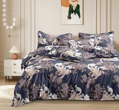 Image of 300 TC Cotton Feel Glace Cotton Fully Elastic Fitted Bedsheet Single Size Double Bed with 1 Pillow Cover (36 inch x 78 inch inches, Sydney)