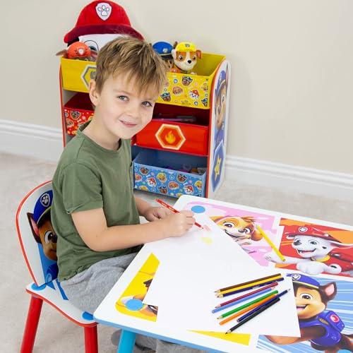 Chambre enfant Pat' Patrouille avec table et chaises de jeu en bois