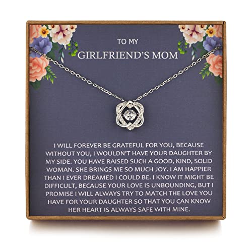 Girlfriend's Mom Necklace, Gifts for My Girlfriends Mom, Sterling Silver 2 Infinity Hearts Necklace, Mother's Day Birthday Christmas jewelry