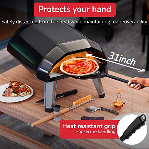 Senwosa Non Stick Perforated Pizza Peel 14 Inch Wide - Fits Ooni Koda And Karu 16 Pizza Ovens - Lightweight Metal Aluminum Pizza Paddle - Extra Large Pizza Spatula With Long Handle #TOP3