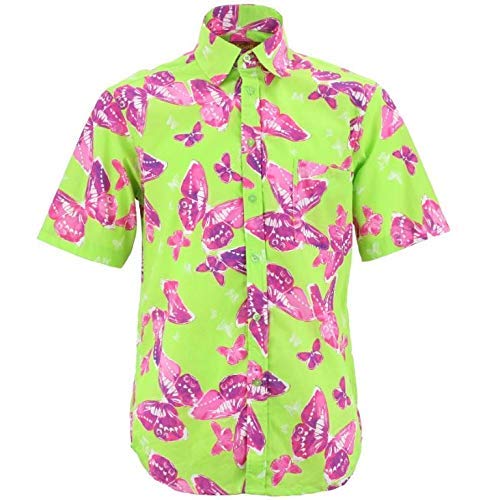 Chemise fluo papillons Loud Originals au motif lumineux et manches courtes