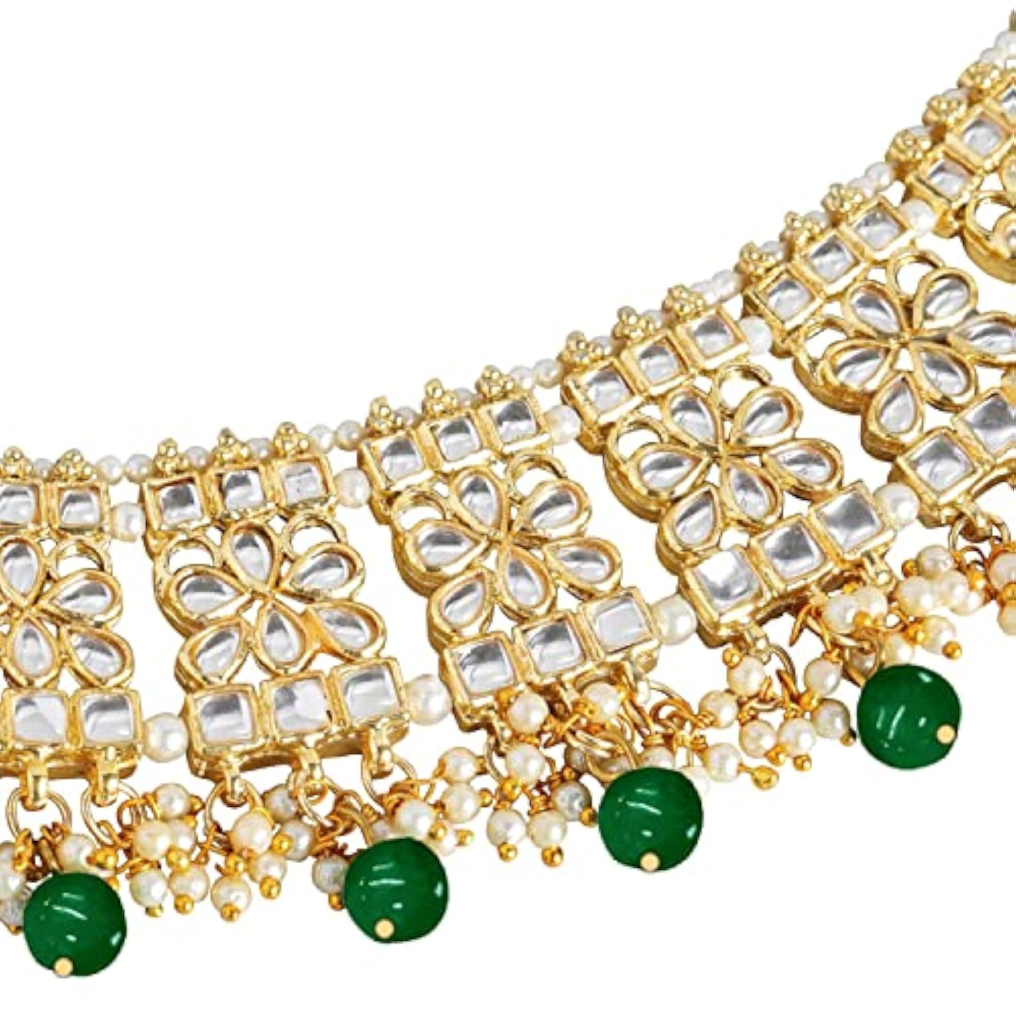 Women's Gold Plated Bridal Kundan Anklets