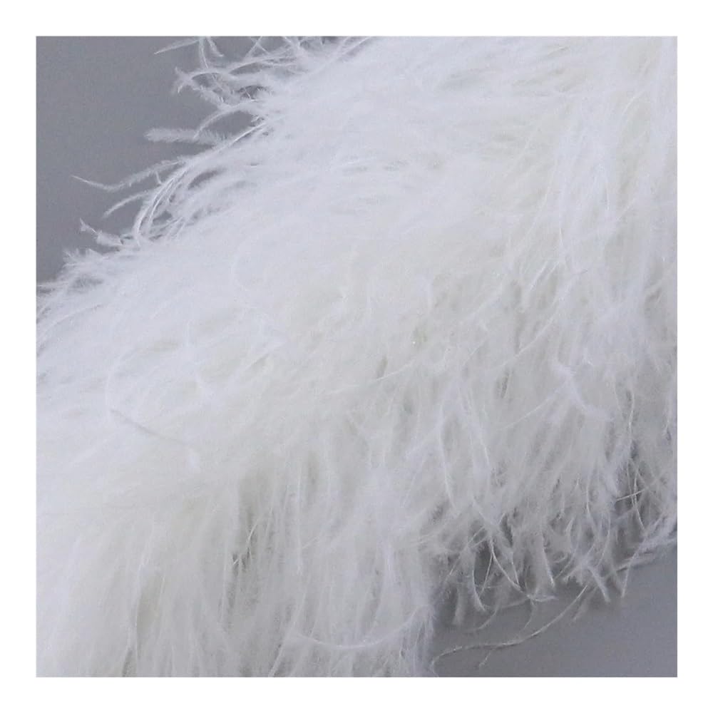 Boa en plumes d'autruche de 2m pour sublimer votre robe de mariage blanc décoloré