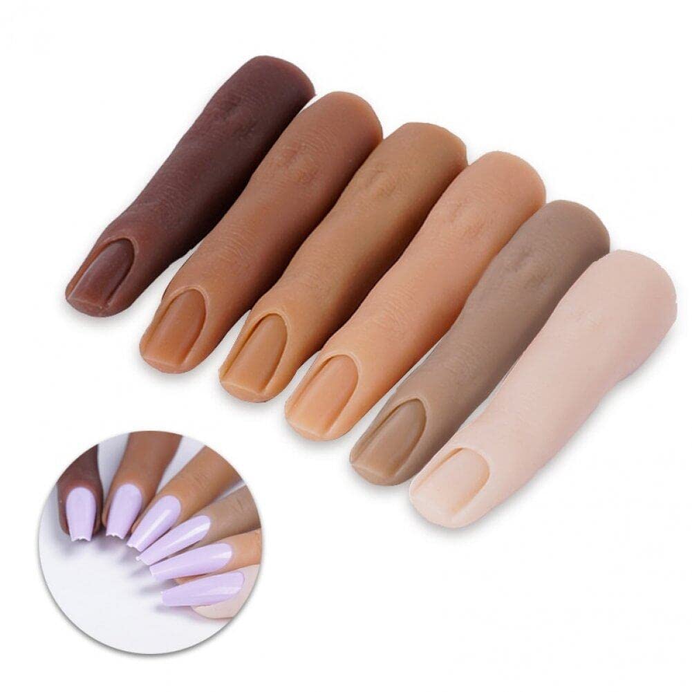 Doigts d'entraînement pour ongles acryliques mannequin silicone manucure x6