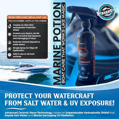 WavesRx High-Performance Ceramic Spray Coating for Boats & Jet Skis (AquaShield+) | Marine Grade SiO2 Sealant Protects from Salt, Contaminants & UV Damage | Fast Wax Silicon Dioxide Hydrophobic Polish - Thumbnail 3