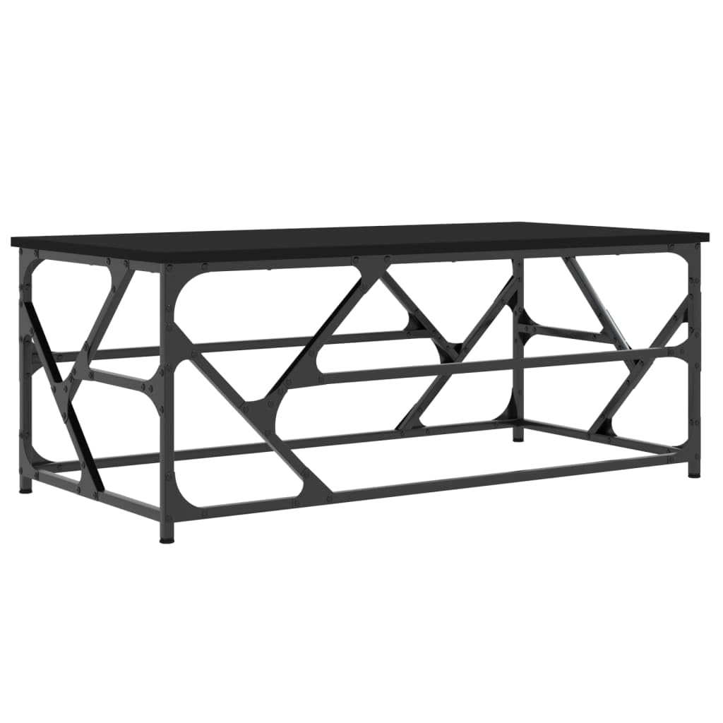 Homgoday Tavolino da caffè nero 100 x 50 x 40 cm, in legno ingegnerizzato, tavolino da tè per soggiorno, sala d'accoglienza degli ospiti, camera da letto e ufficio mobili tipo 1
