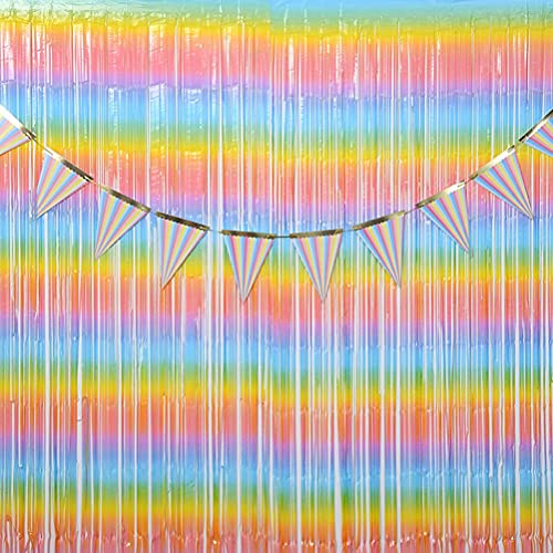 Tixiyu Juego de Vajilla para Fiesta de Cumpleaños Arcoíris, Platos de Papel, Vasos, Toallas de Papel para Reuniones Pequeñas, Ideal para Menos de 10 Personas (Vistoso)