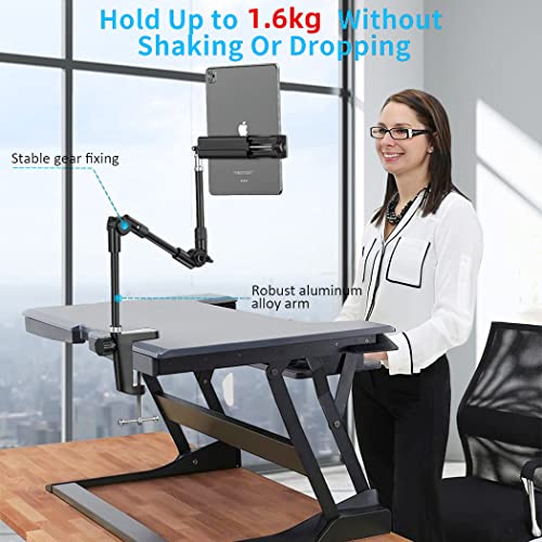 Webcam Stand Camera Mount with Phone Holder, 25 Inch Foldable Flexible Gooseneck Cell Phone Clamp & Table Projector Mount, for Logitech C922 C930e... - Image 4