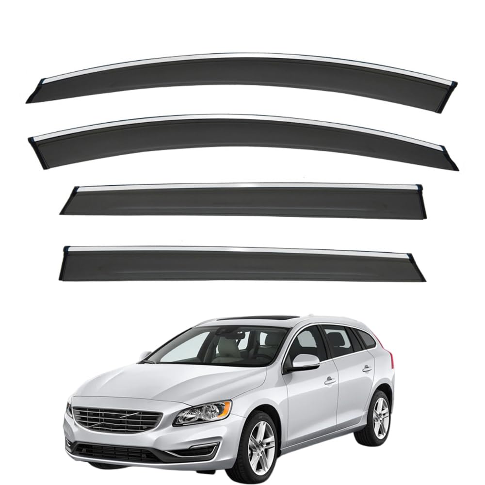 QOEMRHELT 4pc Set In-Channel Wind Deflectors, for V60 2011-2017 Window Visors Rain Guards Vent Visors Rain & Sun Protection,Car Accessories