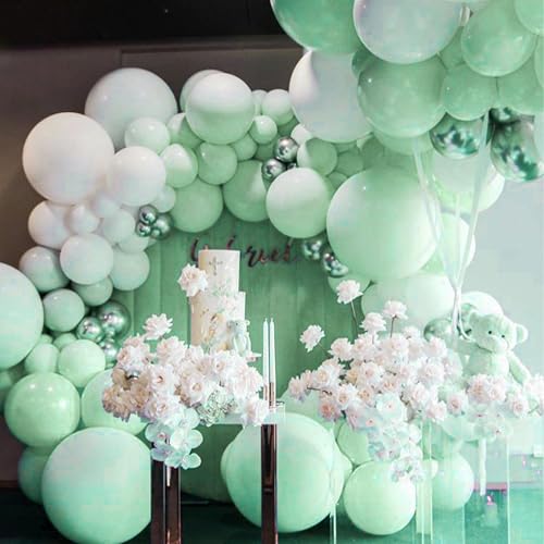 Image of PartyWoo Light Green Balloons 50pcs Mint Pastel Peppermin Green Color