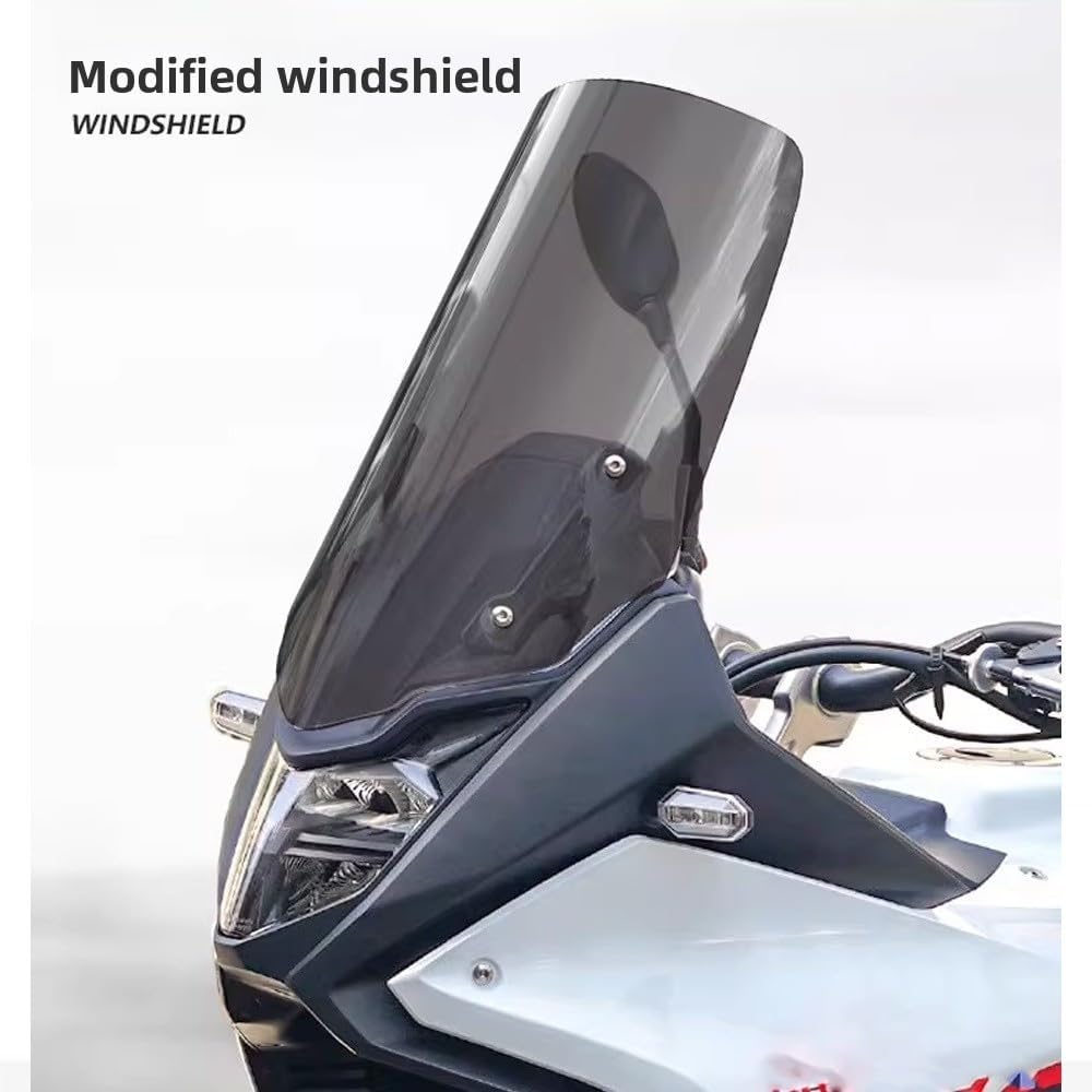 For XL750 2025 TRANSALP XL 750 Transalp 2023 2024 2025 Front Windshield Special Modification with High Transparency Chest Protection Rain and Wind Shield Accessories (51CM,Smoke grey)