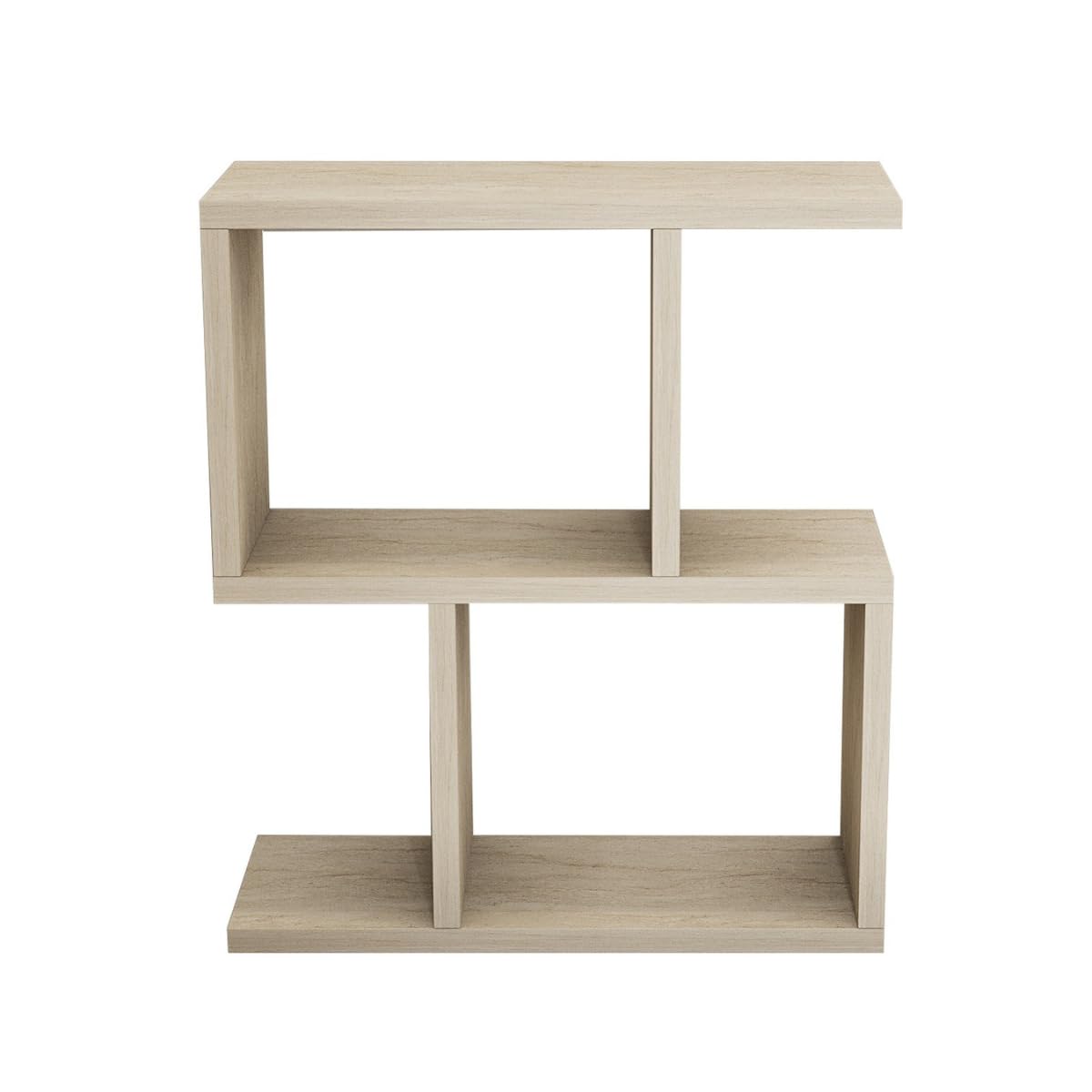 Hanah Home Élégante Table latérale, Travertine, 45 x 51,4 x 17 cm, 100% mélamine, épaisseur 18 mm, Design élégant en marbre pour espaces Modernes