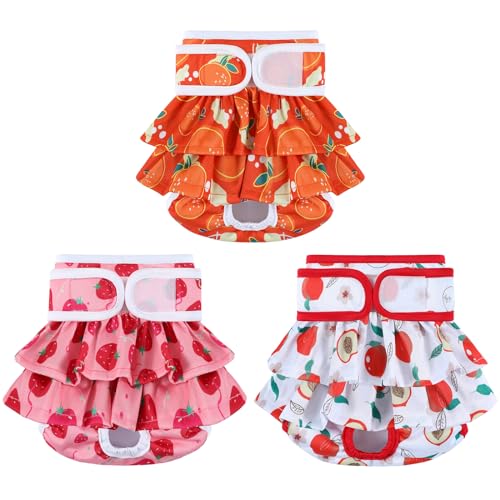 Image of Reusable Dog Diapers Washable (3 Pack), Puppy Diapers Highly Absorbent for Heat & Urination Issues, XS