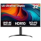 LG 32UR550K-B 32-inch Ultrafine 4K UHD (3840 x 2160) Computer Monitor, HDR10, 60Hz, HDMI, DisplayPort, Tilt/Height/Pivot Adjustable Stand, Black