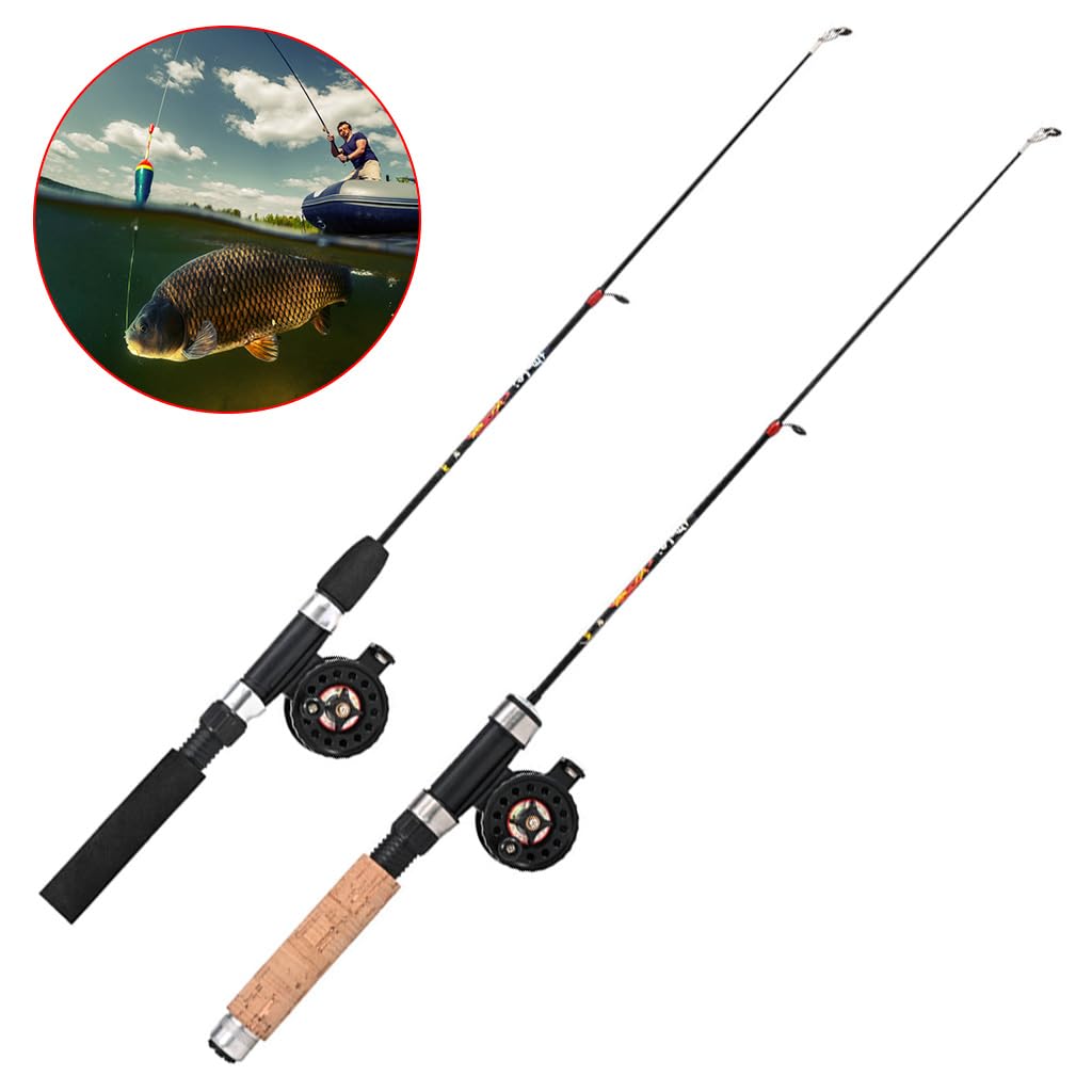 Amazon.com: SUQIKMX 1 Set Fishing Rod with Fishing Reel Short