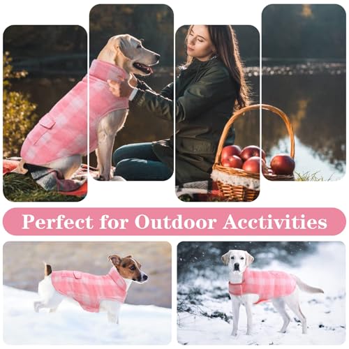 Kuoser Dog Winter Coat, Reversible Dog Jacket, Warm Dog Coat British Style Puppy Cold Weather Coat thumb #6