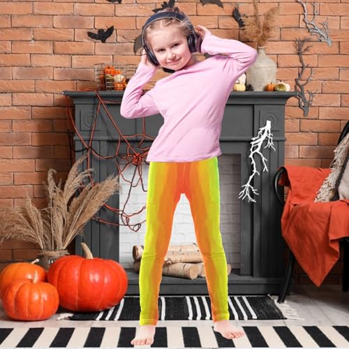 Girls' Leggings Ankle Length Printed Leggings Rainbow Bright Color Soft Comfortable Pants for Kids 4-10 Years2