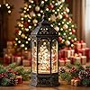 12.8'' Christmas Village Snow Globe Lantern, Santa Sleigh with Reindeer Will Rotate Around The Snowy Mountain Village with Musics Swirling Glitter Water Lantern for Home Decoration and Gift #5