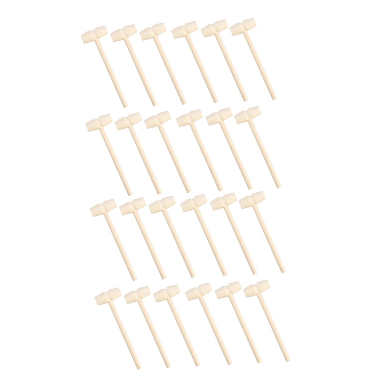 Vaguelly 24Pcs Mini Wooden Mallets DIY Hammers for Safe Smooth Surface Educational for Hand Eye Coordination Creativity Parent Fun Activities