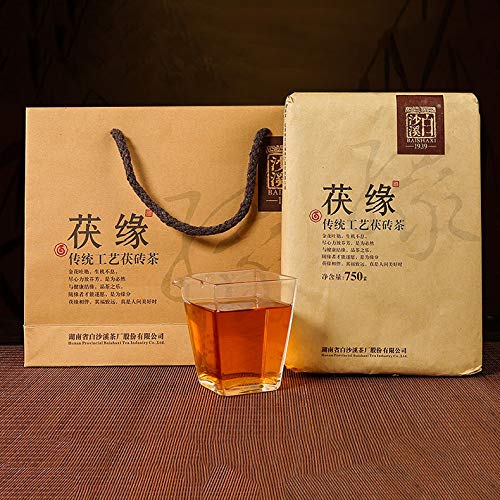 通用 Té Negro Artesanía Tradicional 750g Ladrillo Té Oscuro Té comprimido Flor Dorada