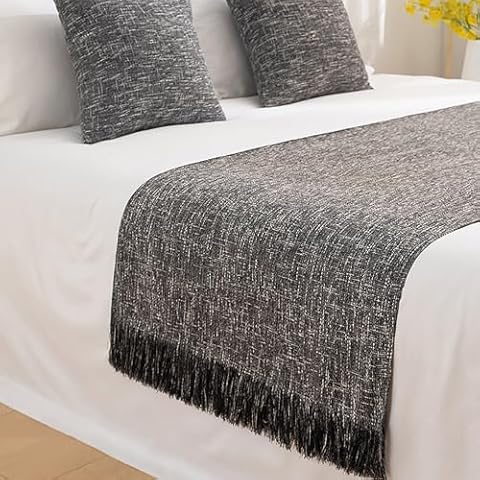 JIXDILO Cotton Linen Bed Runner Cover