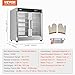 VEVOR Hot Box Food Warmer, 5-Tier Concession Warmer with Water Tray, 5 Pans, Double-Door and Adjustable Shelves, Stainless Steel Food Warmer Cabinet, Ideal for Storing Pizza, Chicken, Restaurant