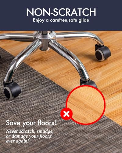 Image of Baroyal Office Chair Mat for Hardwood Floor Under Desk Computer Rolling Chair Mat for Wood /Tile Floor Non-Slip Heavy Duty Desk Rug PVC Plastic Hard Floor Protector 48 inch x 60 inch (Dark Walnut)