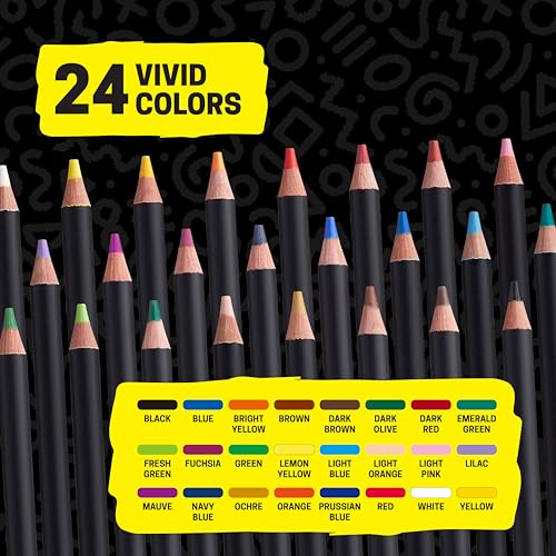 Image of POSCA Colored Pencils, Soft Core, 24 Count, Ultra-Smooth, Rich Pigment, Vibrant Colors for Blending, Shading & Layering, Adult Coloring & Drawing