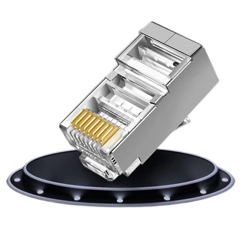SETH ENTERPRISES Shielded RJ45 Cat6 Cat 6A Connectors - Pass Through Connector Gold Plated 3 Prong 8P8C Modular Plugs for FTP/STP Stranded Ethernet Cable & Solid Wire 23AWG (50pcs pack) (B09NWFD229) Amazon Price History, Amazon Price Tracker