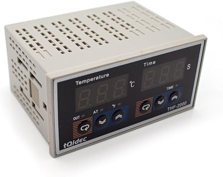 Digital Display PID Controller Electrical Thermostat Time and Temperature Integrated Control K Type Relay/SSR AC85-265V THF-2000 SSR Output