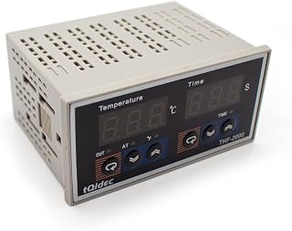Digital Display PID Controller Electrical Thermostat Time and Temperature Integrated Control K Type Relay/SSR AC85-265V THF-2000 (Relay Output)