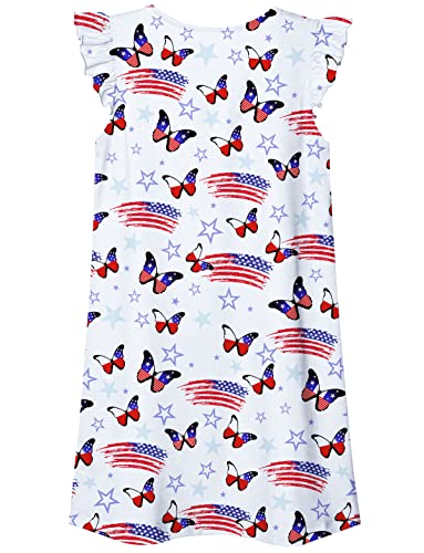 Funnycokid Girls Nightgowns 4Th Of July Patriotic Pajamas Dress Size 9 10 Kids American Flag Sleepwear Nightdress 9-10 Years,01 #TOP1