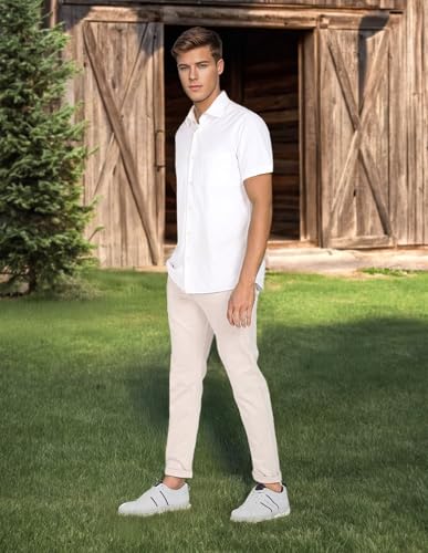 Image of U.S. Polo ASSN. Men's Regular Solid Textured Austin Trim Fit Mid Rise Casual Trousers